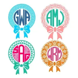 Aztec Bow SVG Cuttable Frames