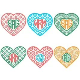 Aztec Print Southwest Heart Cuttable Designs