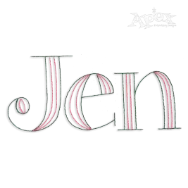 Baby 2-Color Sketch Machine Embroidery Font by Apex