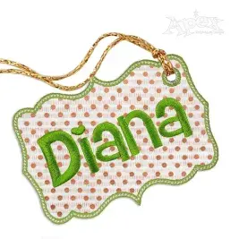 Bag Label Gift Tag ITH Embroidery Design