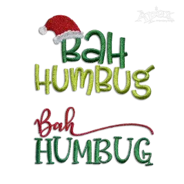 Bah Humbug Christmas Saying Funny Quote Machine Embroidery Design