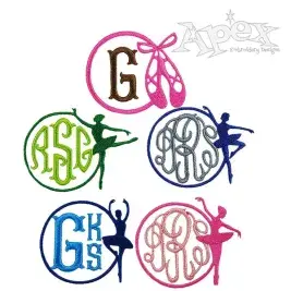 Ballerina Monogram Embroidery Frames