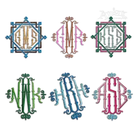 Bamboo Monogram Machine Embroidery Font by Apex All Digitized