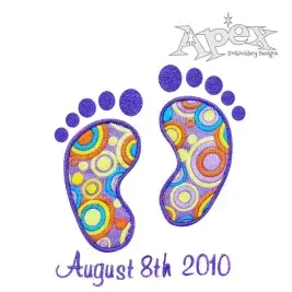 Bare Feet Applique Embroidery Design
