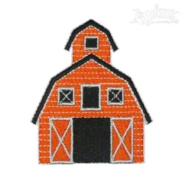 Barn House Embroidery Design