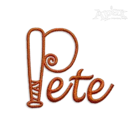 Baseball Machine Embroidery Font Alphabet by Apex Designs Art