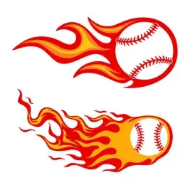 Baseball Flame SVG Cuttable Designs