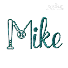 Baseball Softball Embroidery Font by Apex Designs