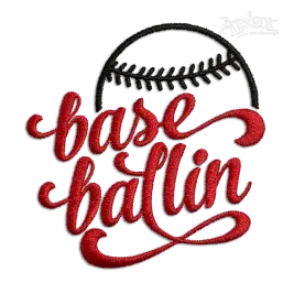 Baseballin' Baseball Sports Machine Embroidery Design