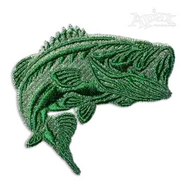 Bass Fish Machine Embroidery Design by Apex