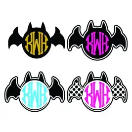 Bat Circle Monogram Frames Cuttable Designs