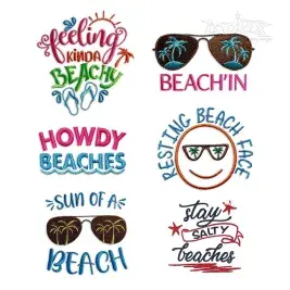 Beach Beaches Summer Sayings Word Art Pack by Apex All