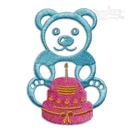 Teddy Bear First Birthday Machine Embroidery Design by Apex