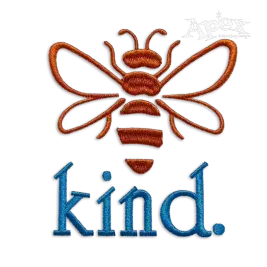 Bee Kind Outline Machine Embroidery Design - Apex