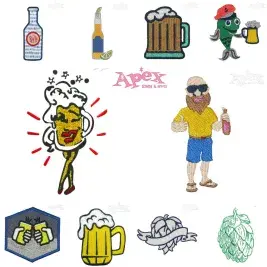 Beer Mug & Brewery Embroidery Designs Bundle (10 Designs)