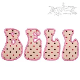 Bell Bottom Applique Embroidery Font
