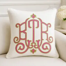 Pineapple Bespoke Pillow Embroidery Monogram Font RSM