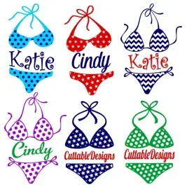Bikini Split Frame Cuttable Designs