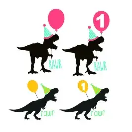 Birthday Dinosaur Cuttable Design