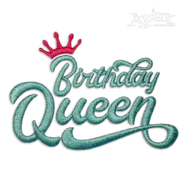 Birthday Queen Machine Embroidery Design