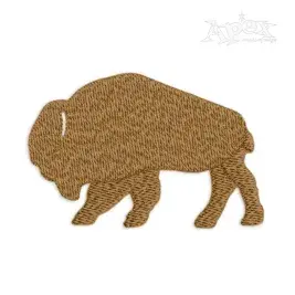 Bison Silhouette Embroidery Design