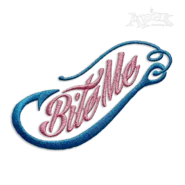 Bite Me Machine Embroidery Design Fishing Hook Fisherman