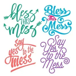 Bless Mess Pack SVG Cuttable Designs