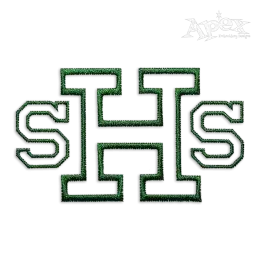 Block Outline Embroidery Font by Apex