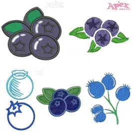 Blueberry Embroidery Designs Bundle