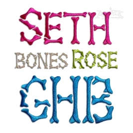 Skeleton Bones Machine Embroidery Font - Apex All