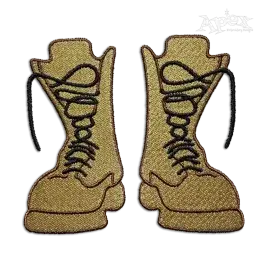 Military Work Boots Machine Embroidery Designs Digitizing