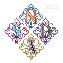 Dionne Machine Embroidery Font by Apex All