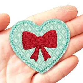 Bow Heart Feltie ITH Embroidery Design