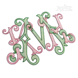 Bresia 3-letter Interlocking Monogram Machine Embroidery by Apex fill