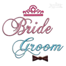 Bride and Groom Set Machine Embroidery Design - Apex