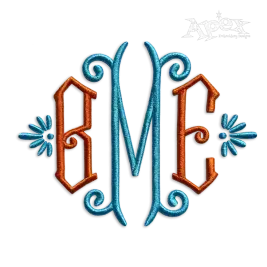 Brigitte Monogram 3D Puff Embroidery Font