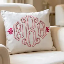 Brigitte Pillow Applique Embroidery Font Digitized by Apex 