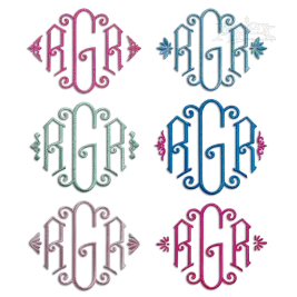 Brigitte Monogram Frame Accents Embroidery Font Digitized by Apex 