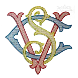 Bodacious 3-letter Interlocking Monogram Machine Embroidery by Apex Large