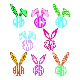 Bunny Ears SVG Monogram Frames