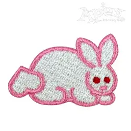 Bunny Heart Tail Embroidery Design