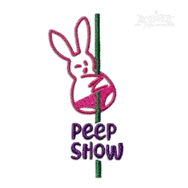 Easter Bunny Word Art Peep Show Machine Embroidery Design
