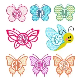 Butterfly Monogram Cuttable Frames