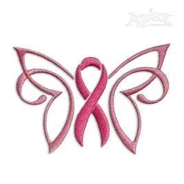 Butterfly Ribbon Machine Embroidery Design by Apex