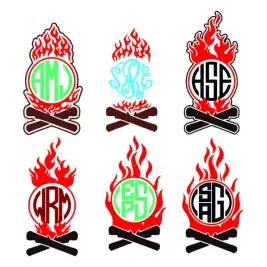 Camping Camp Fire Cuttable Frames