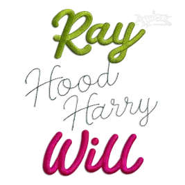 Capella Script Regular 3D Puff Bean Chain Stitch Embroidery Font Bundle all