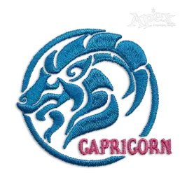 Capricorn Zodiac Horoscope Machine Embroidery Design