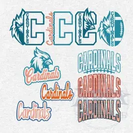 Cardinals Mascot School Sports Spirit Bundle Vector PNG
