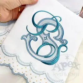 Cassidy 3-letter Interlocking Monogram Machine Embroidery Wedding
