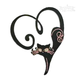 Cat Heart Machine Embroidery Design by Apex Digitized